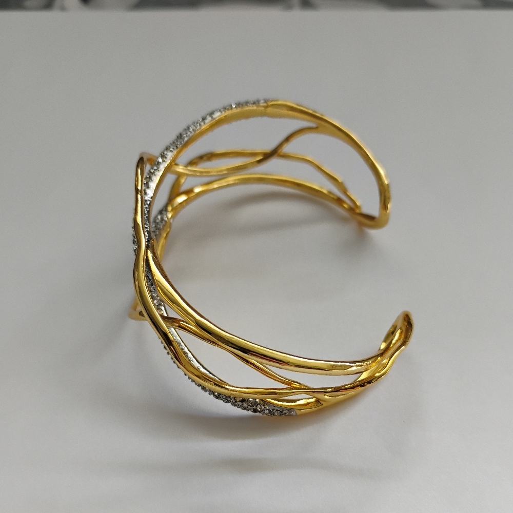Alexis Bittar Solanales Gold Crystal Intertwined Cuff Bracelet - Picture 7 of 9